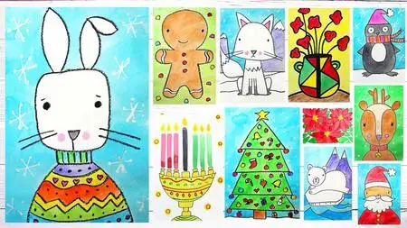 Art Classes for Beginners: Draw & Paint 11 Holiday Projects