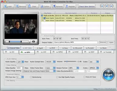 WinX HD Video Converter for Mac 2.5