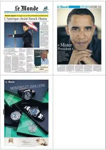 Le Monde + Suppléments Barack Obama + Montres 06 Novembre 2008