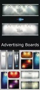 Advertising Boards with Lighting Vector