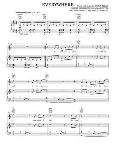 Everywhere - Jason Mraz (Piano-Vocal-Guitar)