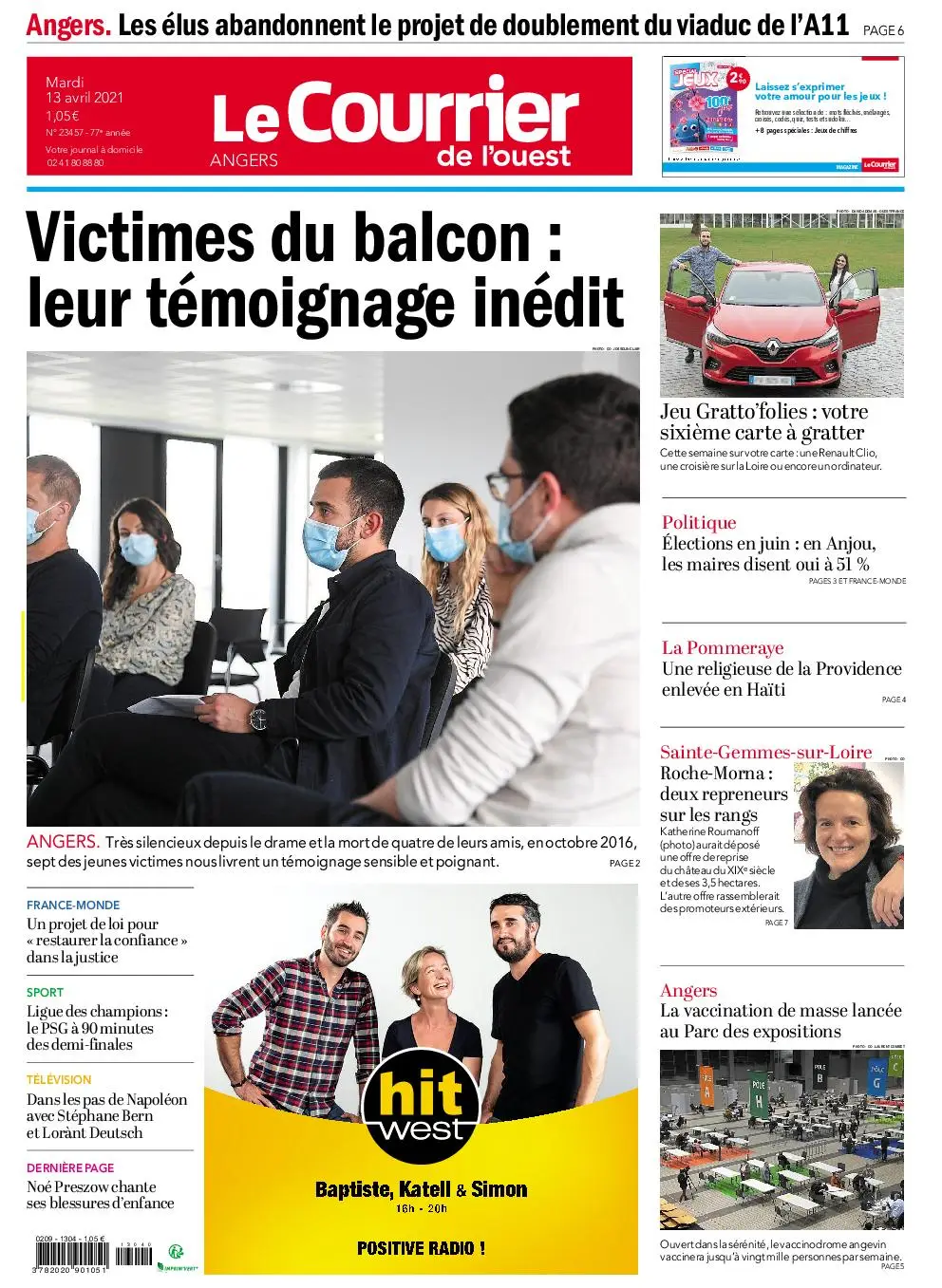 Le Courrier de l'Ouest Angers – 13 avril 2021 / AvaxHome