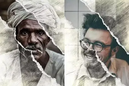 Sketch Torn Paper PSD Template - VJ7C8P7