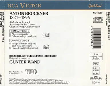 Anton Bruckner - Günter Wand / Kölner RSO - Symphony No.8 (1989) 