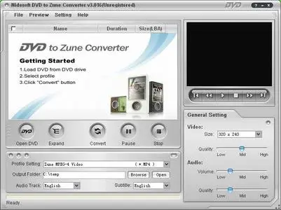 Nidesoft DVD to Zune Converter v3.1.06