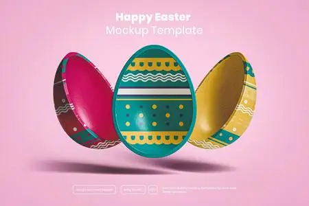 Floating Easter Eggs Mockup C3CLMLX