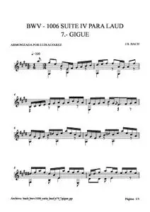 bach bwv1006 suite laud nº4 7 gigue