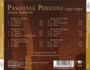 Federico Bracalente, Nicola Procaccini - Pasquale Pericoli: Cello Sonatas (2017)