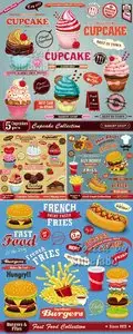 Vintage Style Food Icons Vector