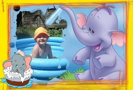 Frame - Bath with elephant