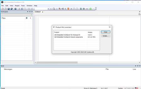 IAR Embedded Workbench for Renesas RX version 4.20.3