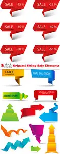 Vectors - Origami Shiny Sale Elements