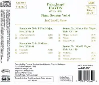 Jenö Jandó - Joseph Haydn: Piano Sonatas, Vol.6: Nos. 20 & 30-32 (1997)