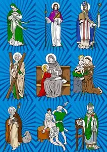 Saints for T-Shirt Design in Coreldraw