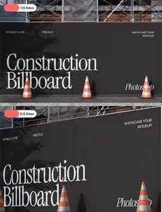 Realistic Construction Wall - PSD Mockups Templates
