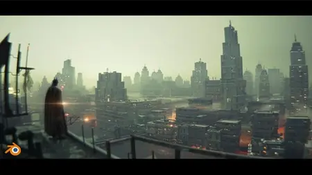 Procedural City With Geo Nodes + Epic Batman Scene In Blende