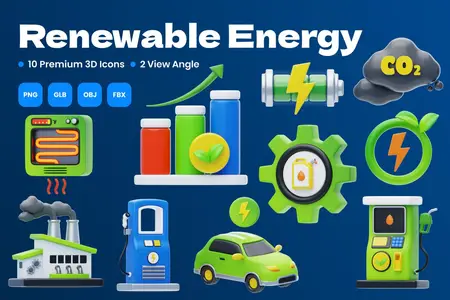 EE - Renewable Energy 3D Icon RSTETGX
