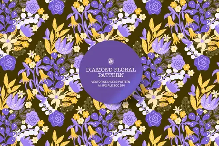 EE - Diamond Floral Vector Pattern NQCQXZ3