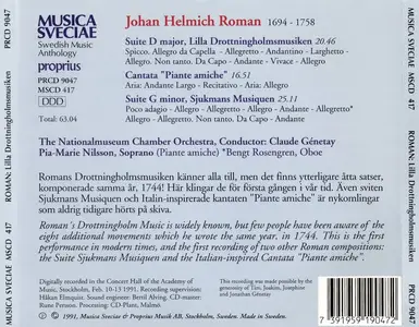 Claude Génetay, Swedish National Museum Chamber Orchestra - Johan Helmich Roman: Lilla Drottningholmsmusiken (1991)