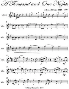 «A Thousand and One Nights Easy Violin Sheet Music» by Johann Strauss