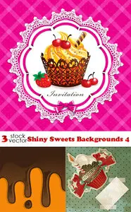 Vectors - Shiny Sweets Backgrounds 4