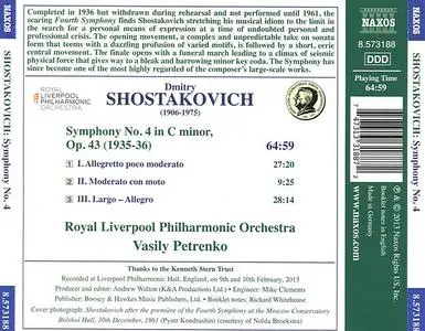 Royal Liverpool PO, Vasily Petrenko - Dmitry Shostakovich: Symphony No. 4 (2013)