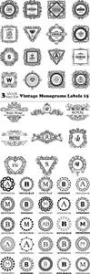 Vectors - Vintage Monograms Labels 15