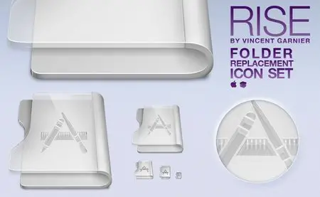 Rise Aluminium Full folder replacement Icons