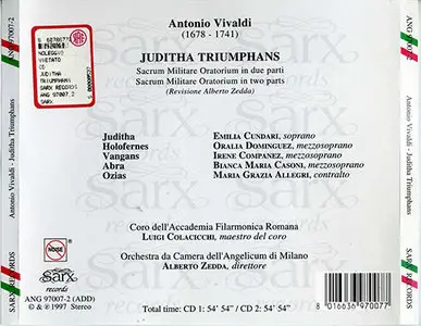 Antonio Vivaldi - Alberto Zedda - Juditha Triumphans (1964, CD reissue 1997, Sarx Rec. # ANG 97007-2) [RE-UP]