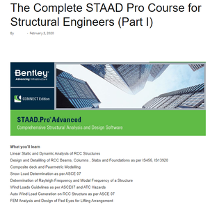 STAAD.Pro CONNECT Edition V22 Update 4 with Course