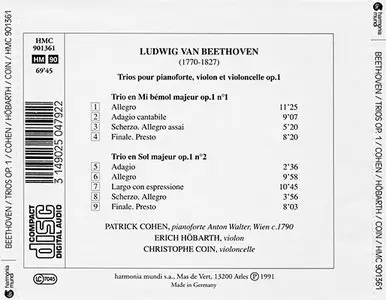 Beethoven - Coin e.a. - Piano Trios Op.1 n.1, 2 (1991)