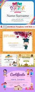 Vectors - Certificate Templates with Kids 12