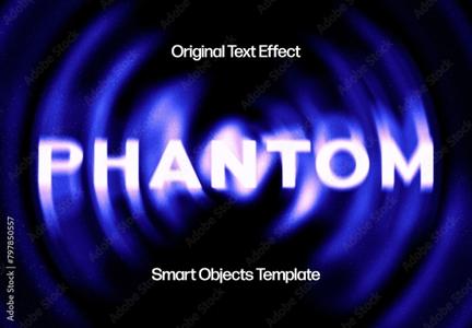 Blue Motion Mist Text Effect Mockup 797850557