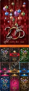 2015 Happy New Year and Happy Christmas background vector