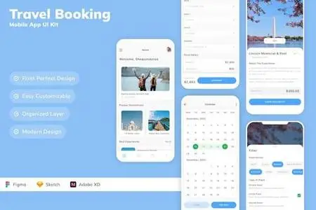 Travel Booking Mobile App UI Kit