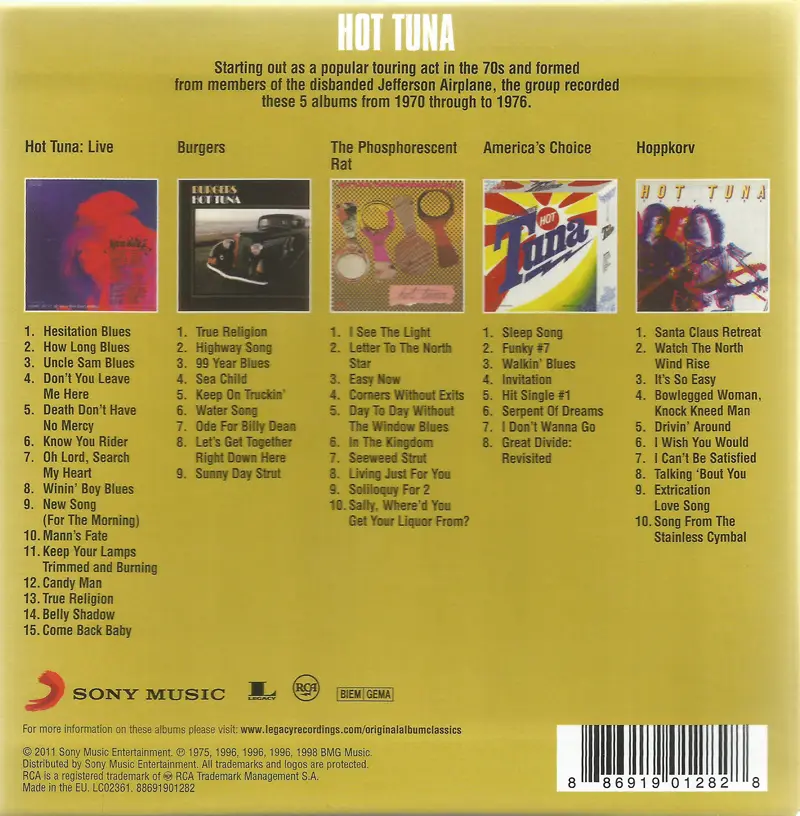 Hot Tuna - Original Album Classics (2011) 5CD Box Set Re-up.
