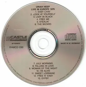 Uriah Heep - Live In Europe 1979 {Castle, RAWCD 030} (1987)