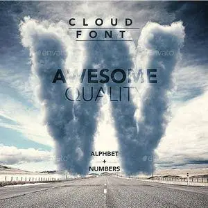 GraphicRiver - 3D Sky / Cloud font mock up