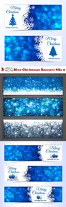 Vectors - Blue Christmas Banners Mix 2