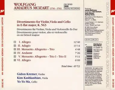 Gidon Kremer, Kim Kashkashian, Yo-Yo Ma - Mozart: Divertimento K. 563 (1990)