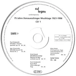 Various Artists - 75 Jahre Donaueschinger Musiktage 1921-1996 (1996) {12CD Set, Col Legno} (Complete Artwork)