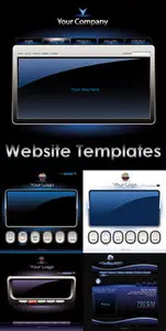 Blue Website Templates Vector