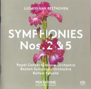 Rafael Kubelik, Royal Concertgebouw & Boston SO - Beethoven: Symphonies 2 & 5 (1973-74) [Reissue 2017] SACD ISO + DSD + FLAC
