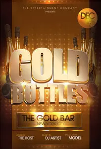 Flyer Template - Gold Bottles