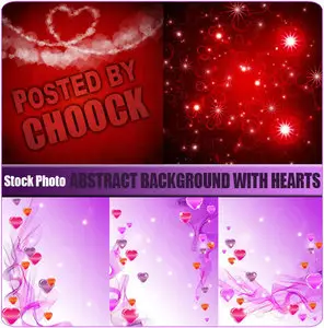 Abstract background with hearts - Stock Photo