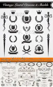 Vintage frames frills and decorations vector