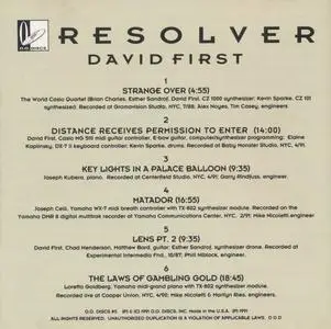 David First - Resolver (1991) {O.O. Discs #5}