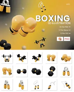 EE - 3D Boxing Icon illustration Vol.1 FC6JUNQ