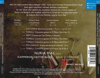 Nuria Rial, Julia Schröder, Kammerorchester Basel - Torelli, Perti, Pollarolo, Colonna: Cantatas & Concertos (2023)