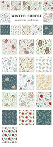 Winter Forest Seamless Patterns XL8HFNJ